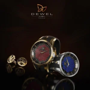 Dewel Gemstone Dial Luxury Watch – Red & Blue Edition